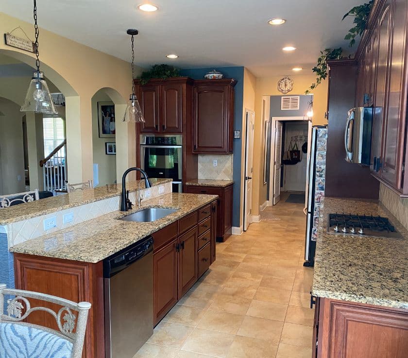 Tile and grout steam cleaned and sealed in a kitchen in Monmouth County NJ