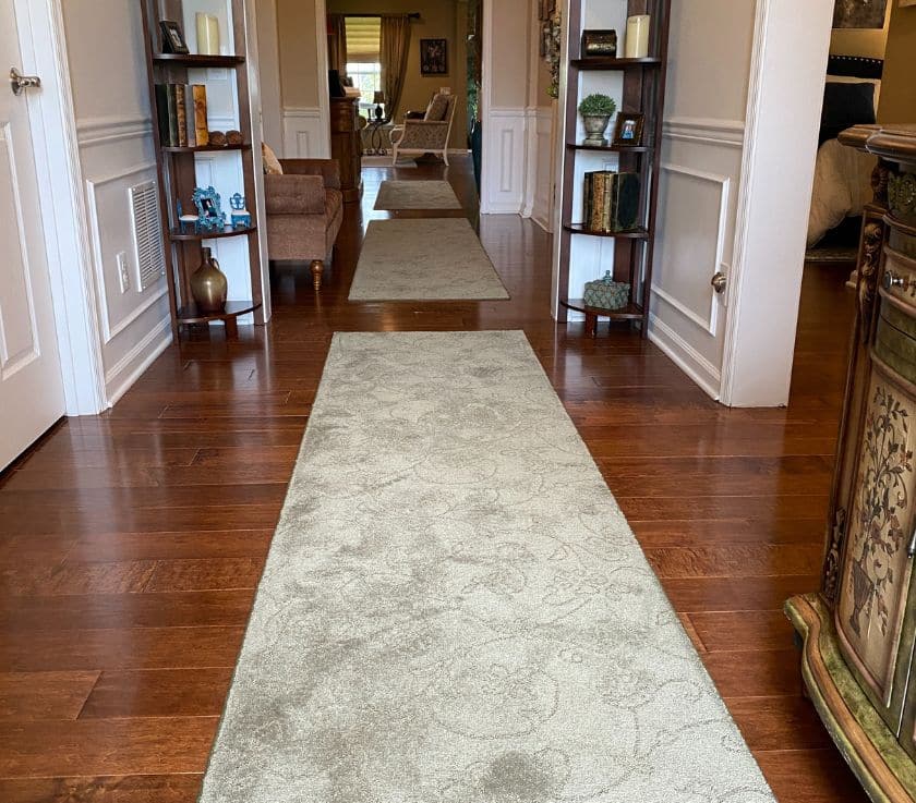 Luxury carpet runners cleaned and dried in Monmouth County NJ home