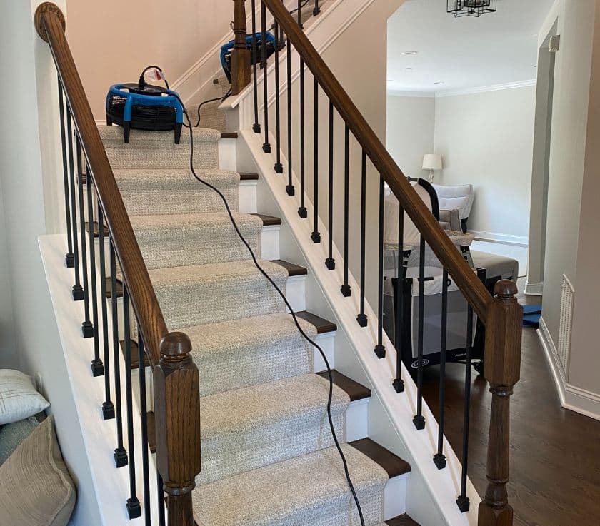 Luxury set of stairs carpet cleaning in Howell NJ
