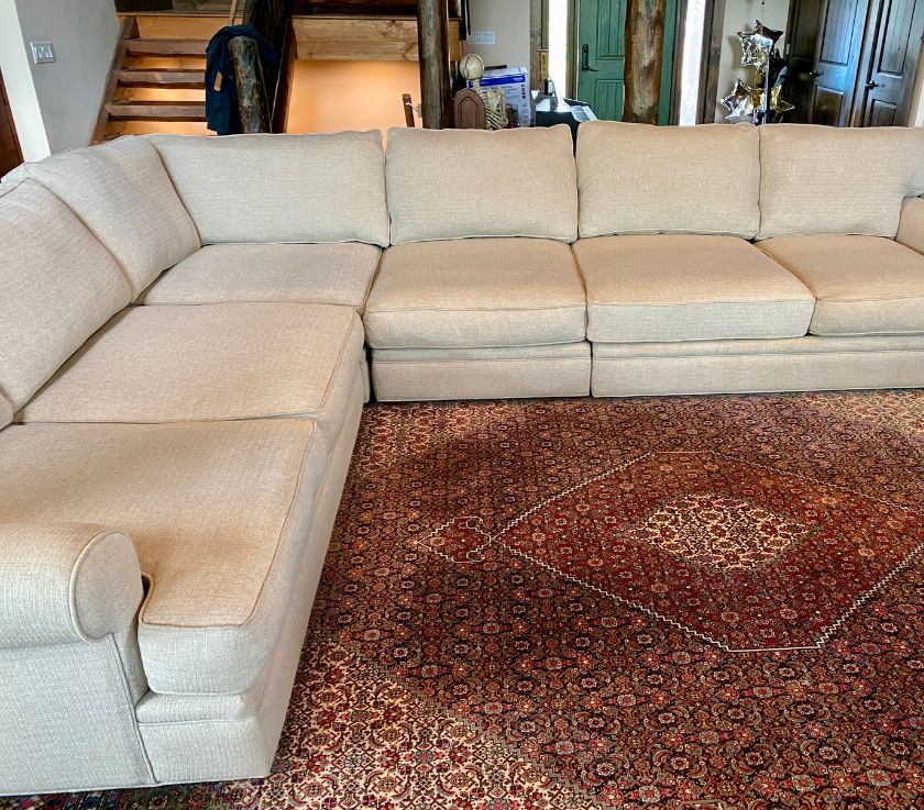 Area rug cleaned and upholstery cleaned in a living room in Monmouth County NJ