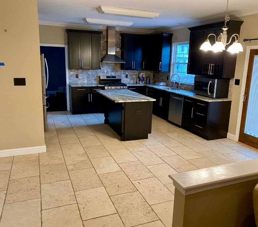 Kitchen floor steamed cleaned and sealed in Monmouth County NJ