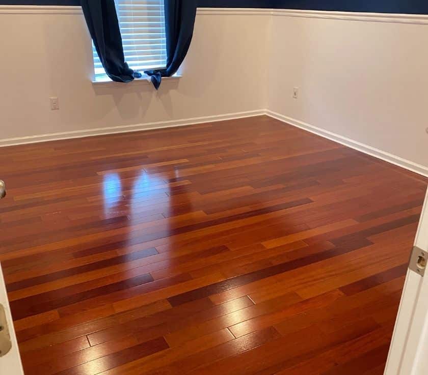 Hardwood floor maintained with safe solutions in Monmouth County
