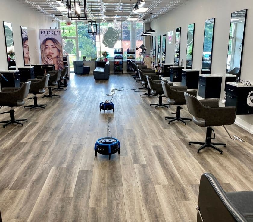 Commercial luxury vinyl floor cleaned in Monmouth County NJ